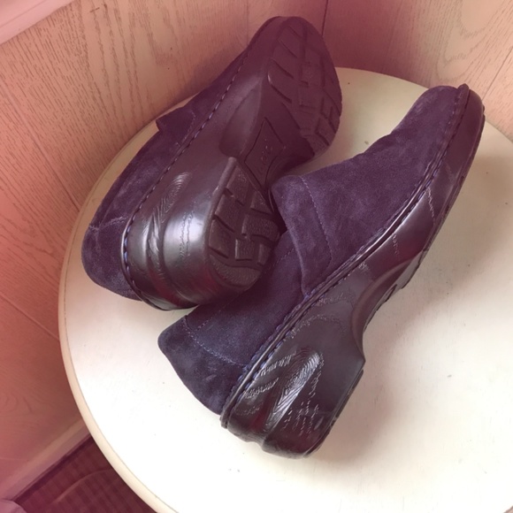 Boc born blue suede leather clogs shoes, women's size 9, excellent shape! - Picture 9 of 15